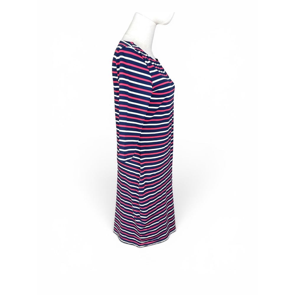 Saint James Propriano Anti UV Nautical stripe Sheath Dress Size8 Navy Pink White - Picture 3 of 11